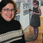 Christine Montague poses with her most recent painting that features her favourite model, her daughter.